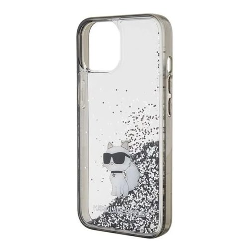  iPhone 15 Átlátszó Karl Lagerfeld Liquid Glitter Choupette tok-3666339164195 6 kép