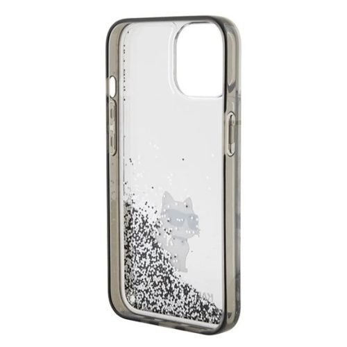  iPhone 15 Átlátszó Karl Lagerfeld Liquid Glitter Choupette tok-3666339164195 7 kép