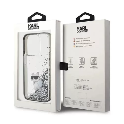  iPhone 15 Pro Max Karl Lagerfeld Liquid Glitter Choupette tok - átl�-3666339164225 8 kép