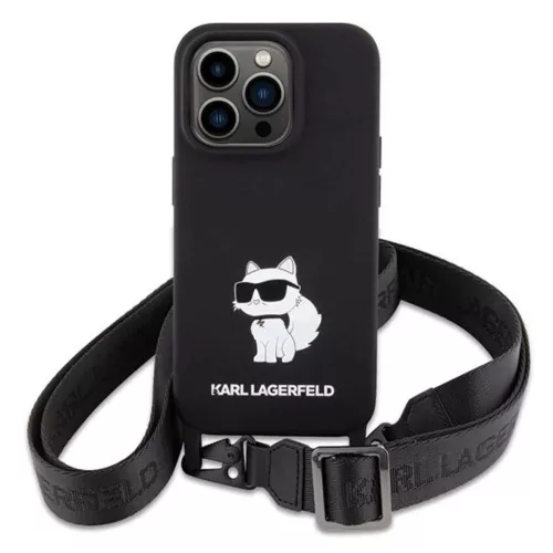  iPhone 15 Pro 6.1" Karl Lagerfeld KLHCP15LSCBSCNK fekete/fekete Cross-3666339167578 2 kép