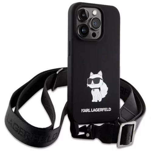  iPhone 15 Pro 6.1" Karl Lagerfeld KLHCP15LSCBSCNK fekete/fekete Cross-3666339167578 3 kép