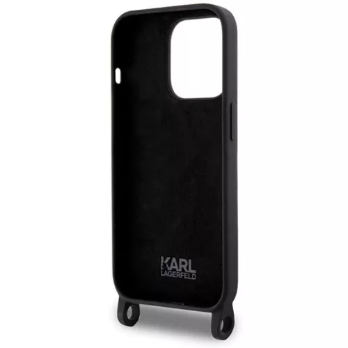  iPhone 15 Pro 6.1" Karl Lagerfeld KLHCP15LSCBSCNK fekete/fekete Cross-3666339167578 6 kép