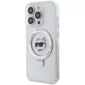  iPhone 15 Pro 6.1" fehér/fehér Karl Lagerfeld kemény tok Ring Stan-3666339168650 2 kép