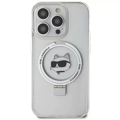  iPhone 15 Pro 6.1" fehér/fehér Karl Lagerfeld kemény tok Ring Stan-3666339168650 3 kép