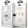  iPhone 15 Pro 6.1" fehér/fehér Karl Lagerfeld kemény tok Ring Stan-3666339168650 8 kép