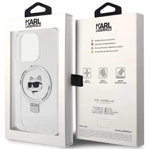  iPhone 15 Pro 6.1" fehér/fehér Karl Lagerfeld kemény tok Ring Stan-3666339168650 8 kép