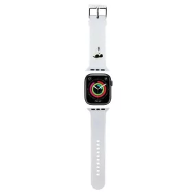   Karl Lagerfeld 3D Rubber Karl Head szíj Apple Watch 42/44/45/49mm-hez - fehér