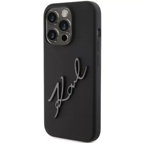  iPhone 15 Pro fekete Karl Lagerfeld Silicone Karl Script tok-3666339168179 2 kép