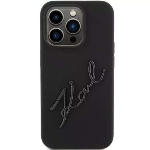  iPhone 15 Pro fekete Karl Lagerfeld Silicone Karl Script tok-3666339168179 3 kép