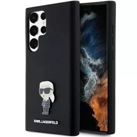   Karl Lagerfeld Silicone Ikonik Metal Pin tok Samsung Galaxy S23 Ultra - fekete