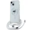  iPhone 13 átlátszó Karl Lagerfeld IML Choupette fej & zsinór MagSafe tok