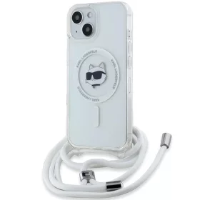    iPhone 13 átlátszó Karl Lagerfeld IML Choupette fej & zsinór MagSafe tok