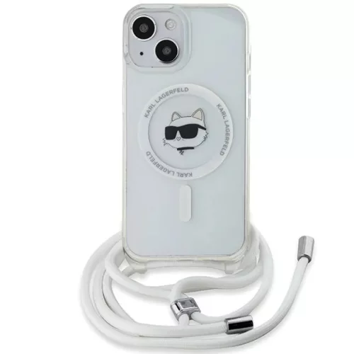  iPhone 13 átlátszó Karl Lagerfeld IML Choupette fej & zsinór MagS-3666339287054 2 kép
