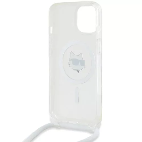  iPhone 13 átlátszó Karl Lagerfeld IML Choupette fej & zsinór MagS-3666339287054 6 kép