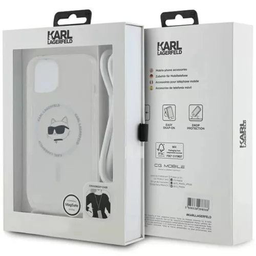  iPhone 13 átlátszó Karl Lagerfeld IML Choupette fej & zsinór MagS-3666339287054 7 kép