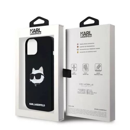  iPhone 15 Plus / 14 Plus Fekete Karl Lagerfeld Szilikon Choupette Fej-3666339257279 8 kép