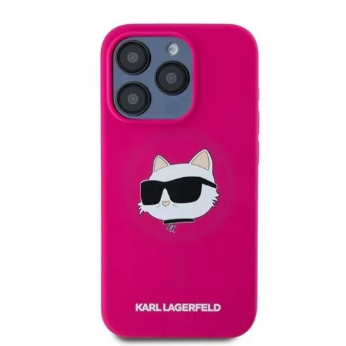  iPhone 15 Pro rózsaszínű Karl Lagerfeld Szilikon Choupette Fej Mag-3666339257422 3 kép