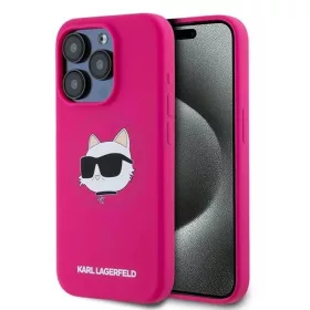    iPhone 15 Pro Max Karl Lagerfeld Silicone Choupette Head MagSafe tok - rózsaszín
