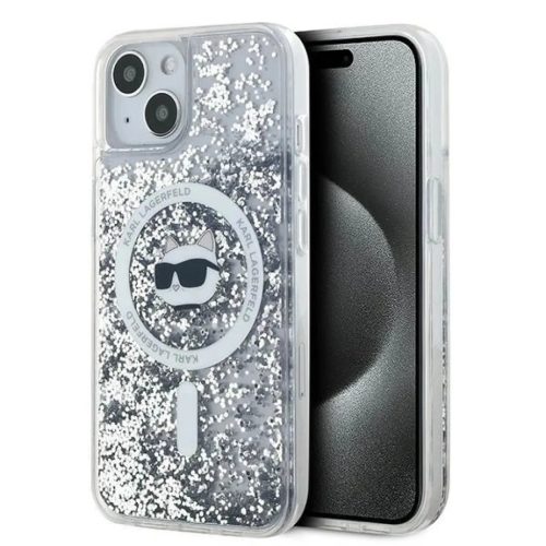 Karl Lagerfeld Liquid Glitter Choupette Head MagSafe tok iPhone 15 - �-3666339285685 1 kép