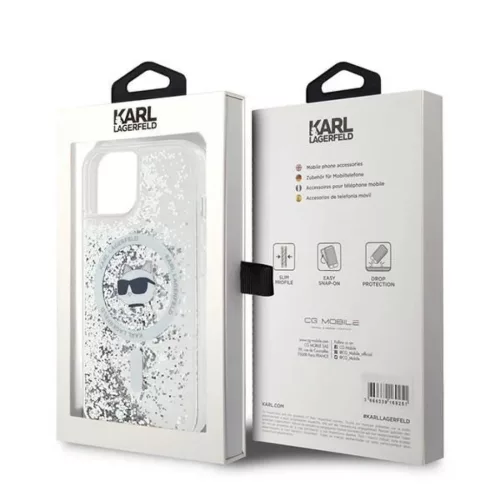  iPhone 15 Plus / 14 Plus Átlátszó Karl Lagerfeld Liquid Glitter Ch-3666339285739 8 kép