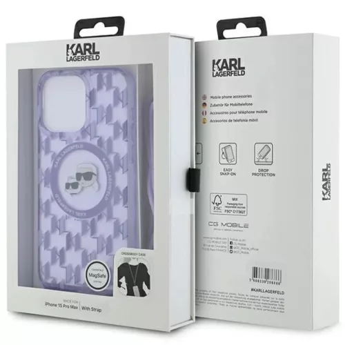  iPhone 15 Pro Max Lila Karl Lagerfeld IML Crossbody Monogram Karl & C-3666339286736 7 kép