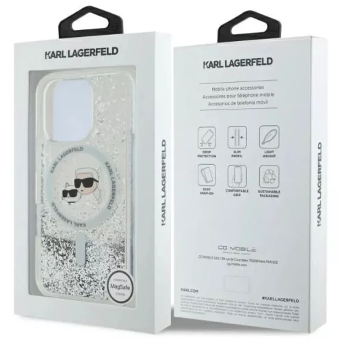  iPhone 16 Pro Max Átlátszó Karl Lagerfeld Liquid Glitter Karl & Ch-3666339319151 8 kép