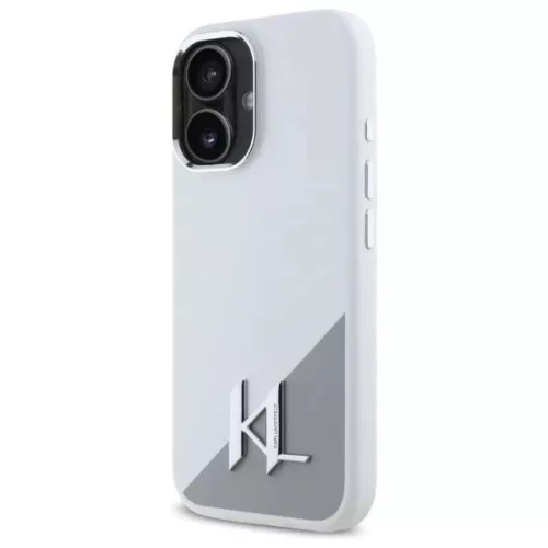  iPhone 16 6.1" fehér Karl Lagerfeld KLHMP16SSCMKMPCH kemény tok Sil-3666339318000 2 kép