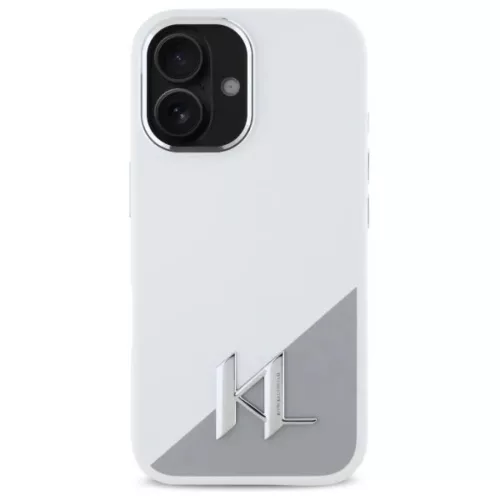  iPhone 16 6.1" fehér Karl Lagerfeld KLHMP16SSCMKMPCH kemény tok Sil-3666339318000 3 kép