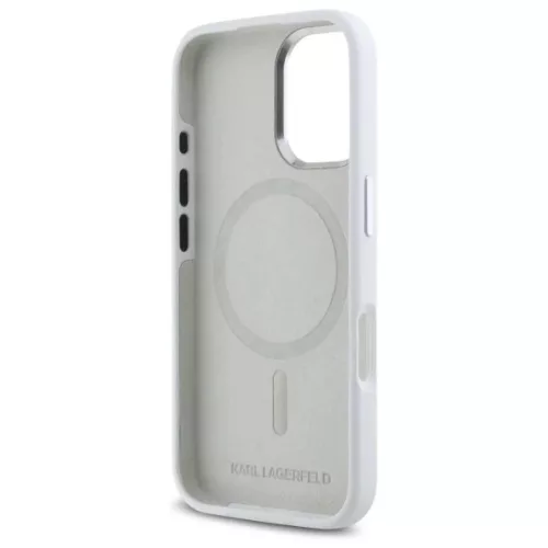  iPhone 16 6.1" fehér Karl Lagerfeld KLHMP16SSCMKMPCH kemény tok Sil-3666339318000 7 kép