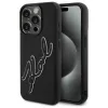  iPhone 15 Pro Max Karl Lagerfeld 3D Rubber Signature tok - fekete
