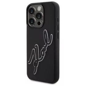  iPhone 15 Pro Max Karl Lagerfeld 3D Rubber Signature tok - fekete-3666339257576 2 kép
