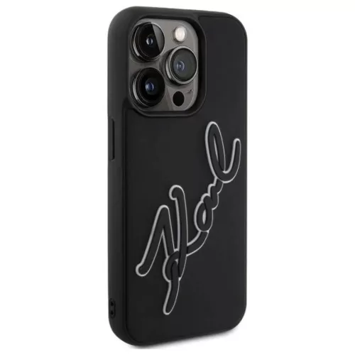  iPhone 15 Pro Max Karl Lagerfeld 3D Rubber Signature tok - fekete-3666339257576 4 kép