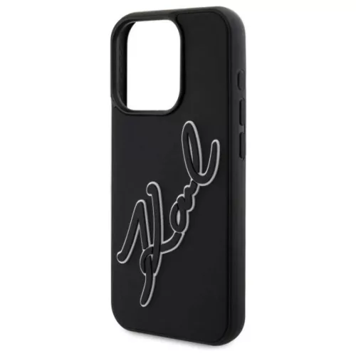  iPhone 15 Pro Max Karl Lagerfeld 3D Rubber Signature tok - fekete-3666339257576 6 kép