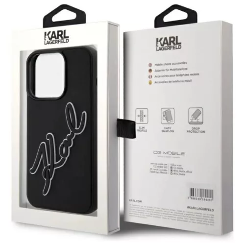  iPhone 15 Pro Max Karl Lagerfeld 3D Rubber Signature tok - fekete-3666339257576 8 kép