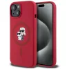  Apple iPhone 15 Piros Karl Lagerfeld Szilikon Karl&Choupette Fejek Gyűrűs MagSafe Tok