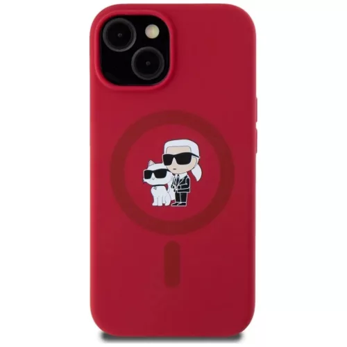  Apple iPhone 15 Piros Karl Lagerfeld Szilikon Karl&Choupette Fejek Gy-3666339254186 3 kép