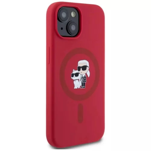  Apple iPhone 15 Piros Karl Lagerfeld Szilikon Karl&Choupette Fejek Gy-3666339254186 4 kép