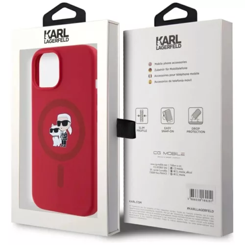  Apple iPhone 15 Piros Karl Lagerfeld Szilikon Karl&Choupette Fejek Gy-3666339254186 8 kép