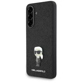   Karl Lagerfeld Fixált Csillámos Ikonik Logó Fém Kitűzős Tok Samsung Galaxy A56 - Fekete