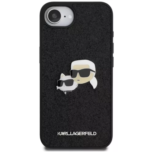  iPhone 16e Fekete Karl Lagerfeld Fixed Glitter Karl&Choupette Heads M-3666339453664 3 kép