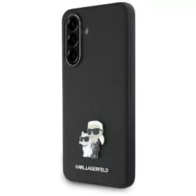    Samsung Galaxy A56 Fekete Karl Lagerfeld Saffiano K&C Metal Logós fliptok