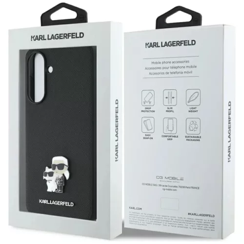 Samsung Galaxy A56 Fekete Karl Lagerfeld Saffiano K&C Metal Logó-3666339454500 7 kép