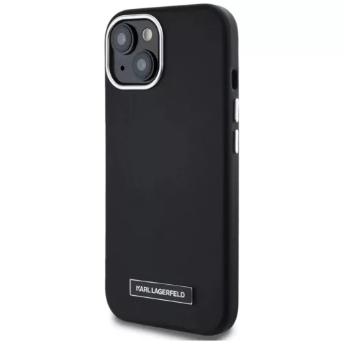  iPhone 15 Fekete Karl Lagerfeld FW Metal Plate MagSafe tok-3666339254889 2 kép