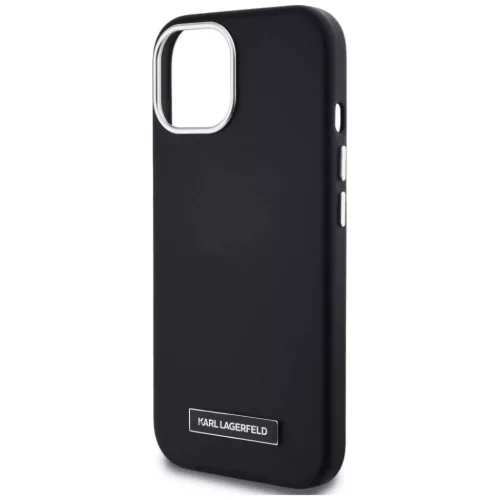  iPhone 15 Fekete Karl Lagerfeld FW Metal Plate MagSafe tok-3666339254889 6 kép