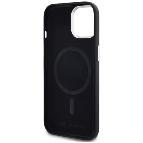  iPhone 15 Fekete Karl Lagerfeld FW Metal Plate MagSafe tok-3666339254889 7 kép