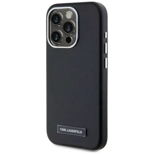  iPhone 15 Pro Fekete Karl Lagerfeld FW Metal Plate MagSafe tok-3666339254902 2 kép
