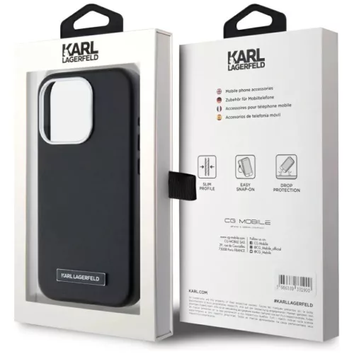  iPhone 15 Pro Fekete Karl Lagerfeld FW Metal Plate MagSafe tok-3666339254902 8 kép
