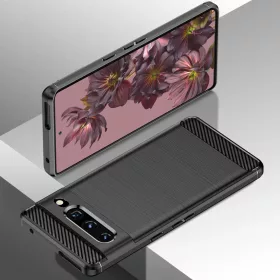  Techsuit - Carbon Szilikon - Google Pixel 7 Pro - Fekete tok-5949419018587 2 kép