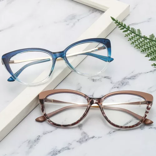 Anti-Blue Light Glasses Techsuit Reflex Metal (F5018-C72) - Cat Eye - -5949419017054 6 kép