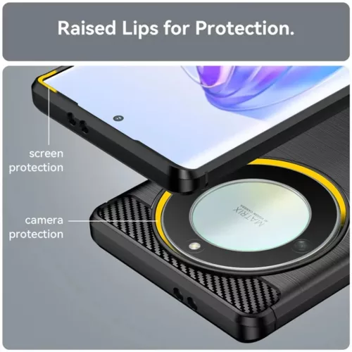  Techsuit - Szénszilikon - Honor Magic5 Lite - Fekete tok-5949419003545 6 kép